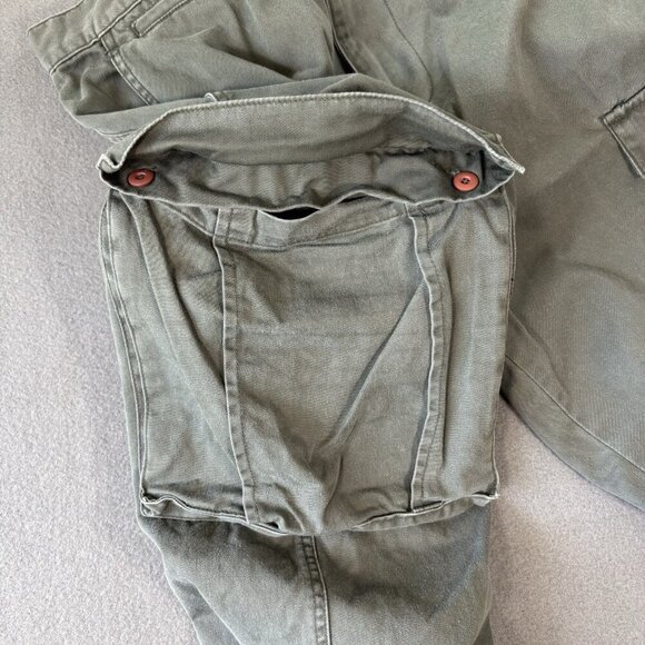 VINTAGE Bugle Boy Pants Men’s 36 Green Baggy Cargo Skater Grunge Y2K Relaxed 90s - Picture 10 of 16